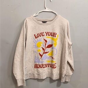 Eddie Bauer Light Heather Gray 'Live Your Adventure' Graphic Sweatshirt